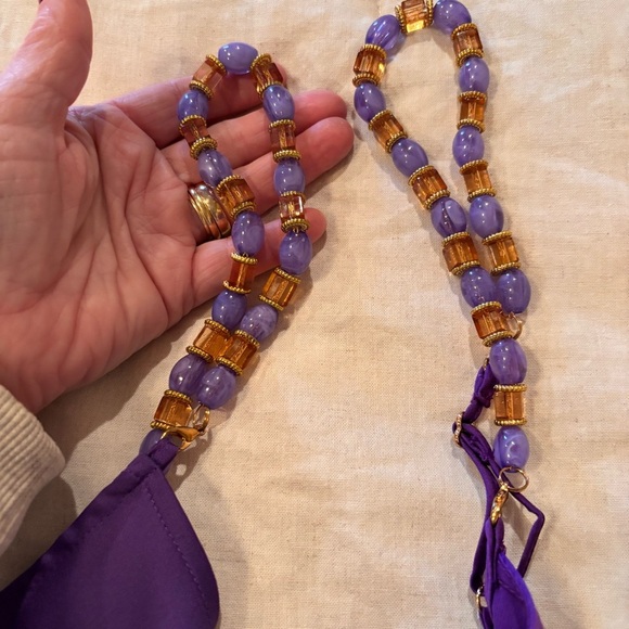 NWT Gianni Bini x DANNIJO Viv Satin Beaded Strap Maxi Slip Dress in Royal, Large - Picture 9 of 13